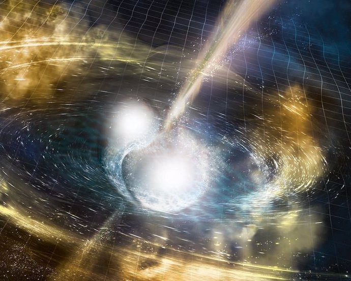 Captan el resplandor crepuscular de un choque de estrellas de neutrones