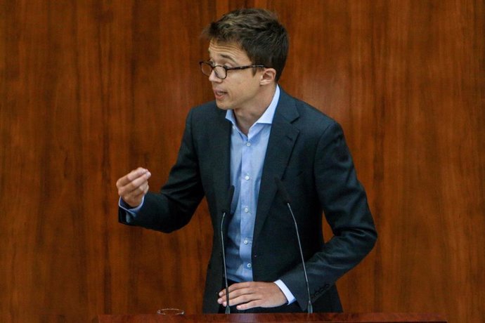 El portavoz de MásMadrid en la Asamblea de Madrid, Íñigo Errejón, interviene durante el debate del segundo pleno de la investidura de la candidata del PP a la Presidencia de la Comunidad de Madrid en la Asamblea madrileña.