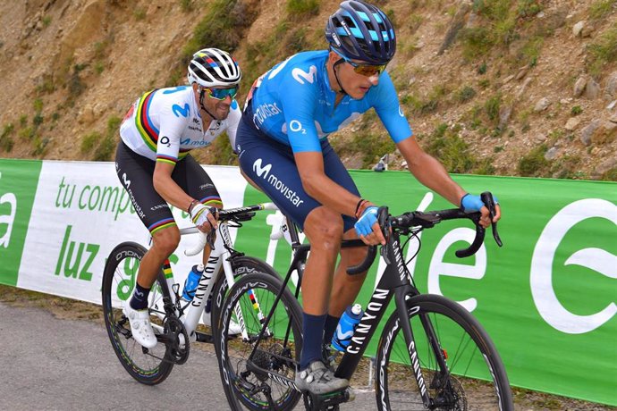 Alejandro Valverde y Marc Soler, del Movistar, en La Vuelta a España