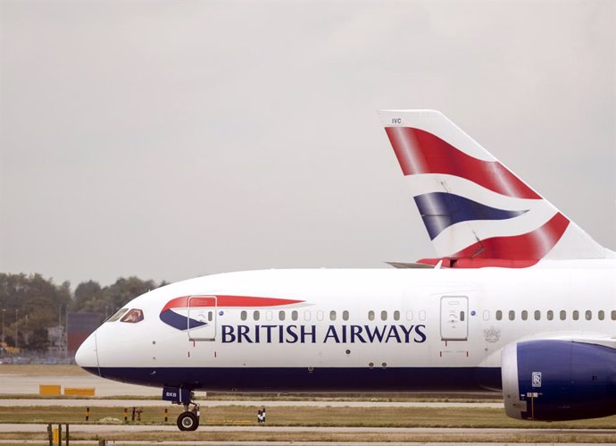09 September 2019, England, London: A British Airways plane parks at at Terminal Five at Heathrow Airport, on day one of the first-ever strike by British Airways pilots. Photo: -/PA Wire/dpa