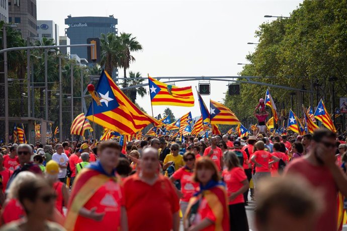 Manifestación por la Diada 2018 en Barcelona