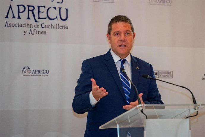 El presidente de C-LM, Emiliano García-Page, durante la comida organizada por Aprecu