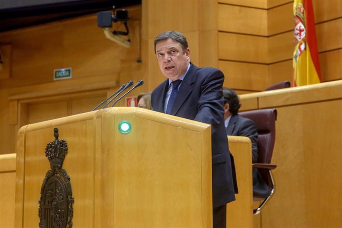 El ministro de Política Territorial, Luis Planas, en el Senado. 