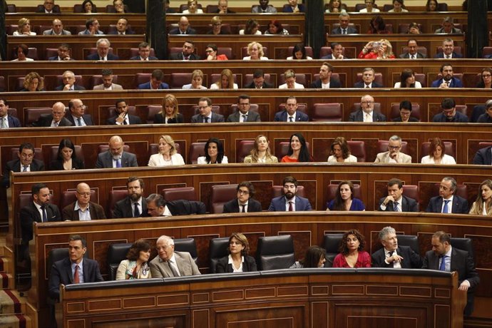 Vista parcial del hemiciclo del Congeso de los Diputados durante la sesión constitutiva de la Cámara baja.                     