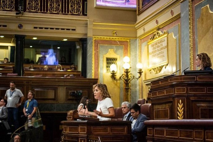 La diputada de Ciudadanos Marta Martín durante su intervención en el Pleno del Congreso