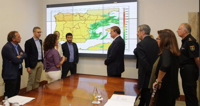 Reunión para analizar el dispositivo de coordinación de emergencias ante la previsión de temporal en la Comunitat Valenciana.