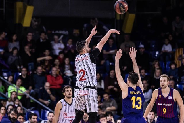 Marko Popovic, #2 of Montakit Fuenlabrada during the Liga Endesa match between FC Barcelona Lassa and Montakit Fuenlabrada at Palau Blaugrana, in Barcelona, Spain. February 09, 2019.