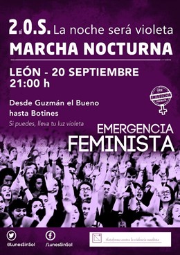 Cartel de la marcha nocturna que tendrá lugar el 20 de septiembre.