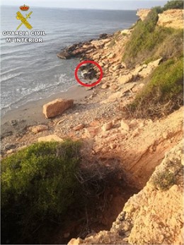 Punto en el que fue localizado el hombre.