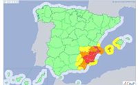 Protección Civil mantiene alerta por lluvias muy fuertes en el Mediterráneo, torrenciales en C.Valenciana y Murcia