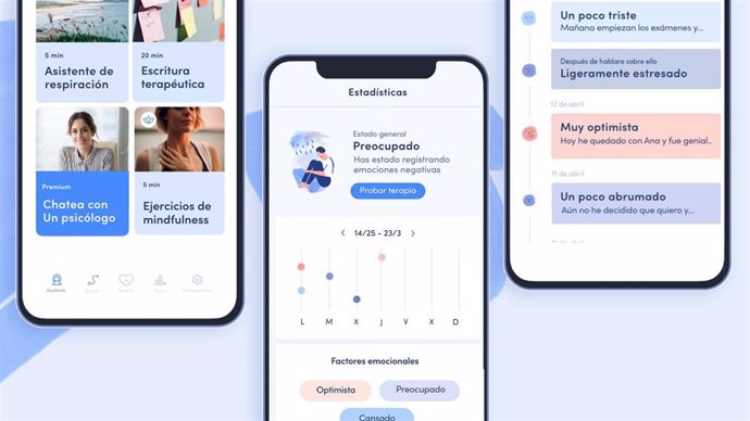 Interfaz de la app española ifeel
