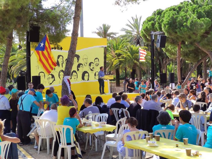Pere Aragons en l'acte d'ERC per la Diada