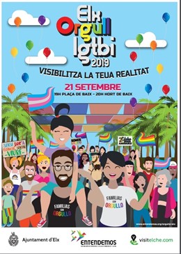 Cartel de la primera manifestación LGTBI de Elche.