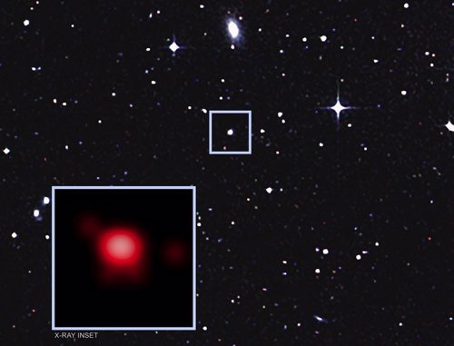Imagen rayos X del brillo en torno al agujero negro central de GSN 069
