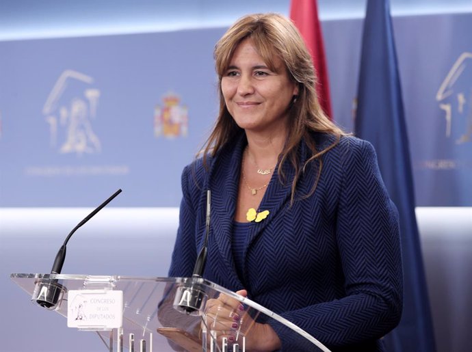 La portaveu de Junts al Congrés, Laura Borrs, ofereix una roda de premsa al Congrés dels Diputats un dia després de la celebració de la Diada de Catalunya 2019, a Madrid (Espanya), a 12 de setembre de 2019.