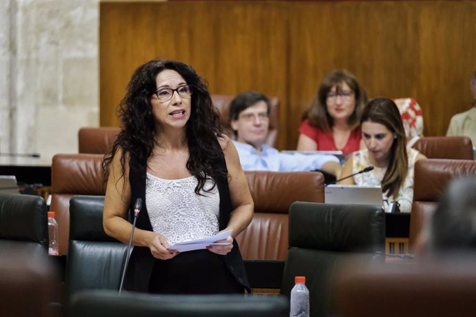 La consejera de Igualdad, Políticas Sociales y Conciliación, Rocío Ruiz, en el Parlamento andaluz.