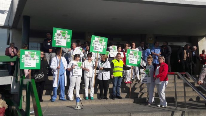 Concentración del sindicato Satse ante un hospital andaluz, en una imagen de archivo.