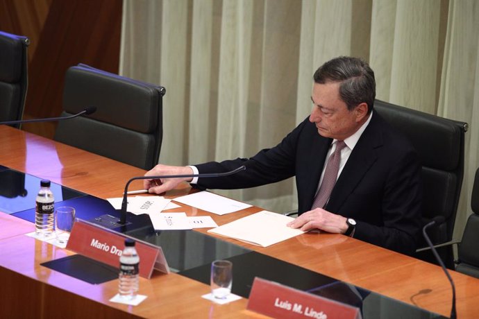 El president del Banc Central Europeu (BCE), Mario Draghi, participa a la I Conferncia d'Estabilitat Financera a Madrid