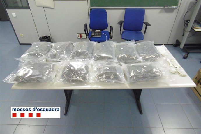 Bolsas con marihuana decomisadas por los Mossos d'Esquadra
