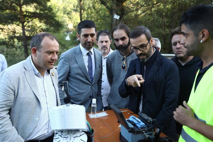 El conseller Jordi Puigneró en una visita a unas obras en Santa Eullia de Riuprimer (Barcelona)