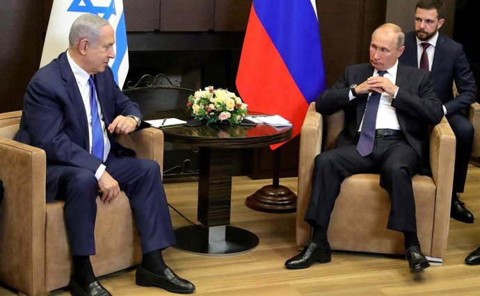 El primer ministro de Israel, Benjamin Netanyahu, y el presidente ruso, Vladimir Putin