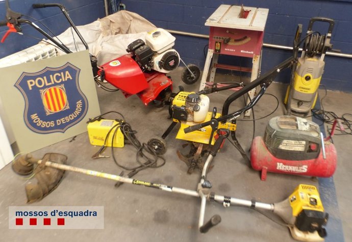 Objetos recuperados en la detención