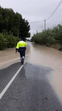 Se desborda el río Segura en la carretera de Beniel, Alquerías y hacia El Raal (Murcia)