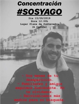 Convocatoria de concentración para la búsqueda del  joven Yago de la Puente