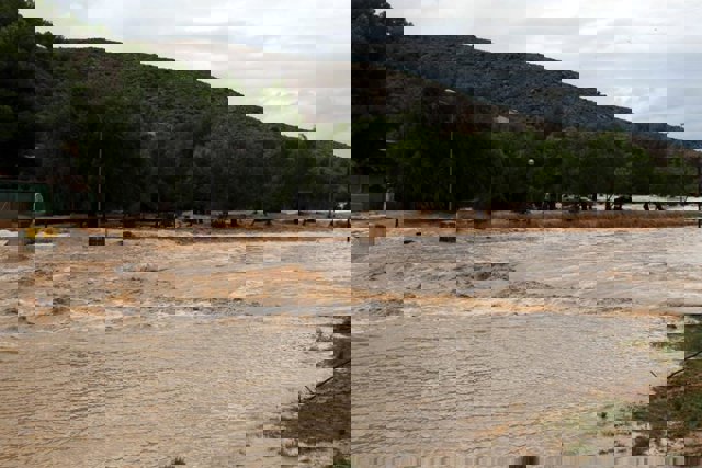 Inundaciones en Orihuela, campos anegados