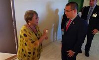 Arreaza se reúne con Bachelet tras su "errático" informe sobre la situación de los DDHH en Venezuela