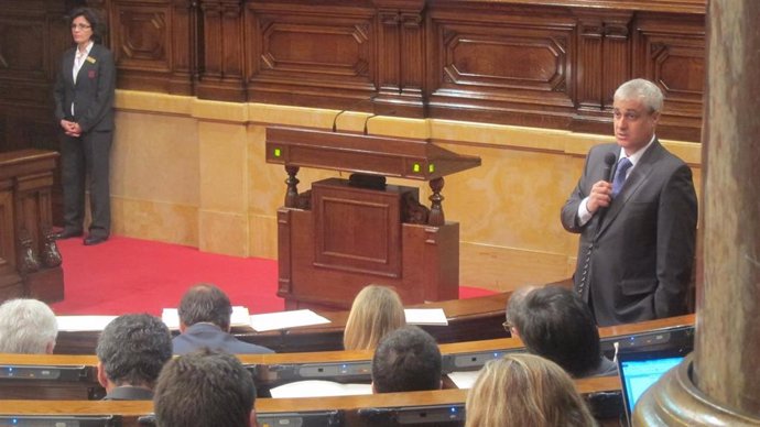 El conseller Germ Gordó, en el pleno del Parlament