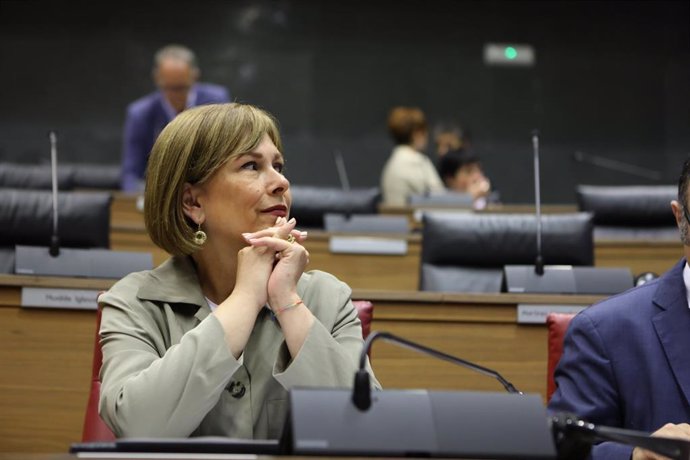 Uxue Barkos, portavoz de Geroa Bai en el Parlamento de Navarra