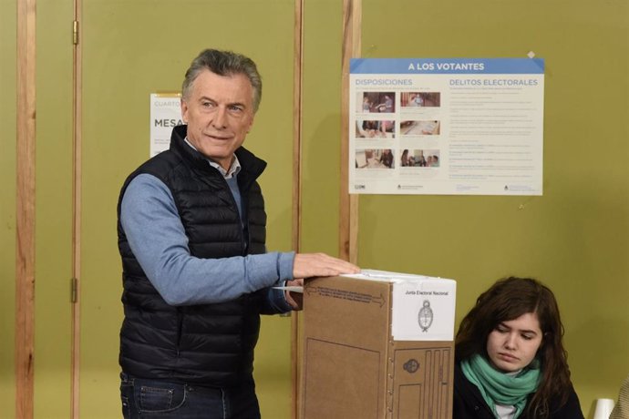 El presidente argentino, Mauricio Macri, votando en las primarias del 11 de agosto de 2019