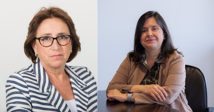 Collage de Rocio Eguiraun, directora de Bankia AM (a la izquierda) y Carmen Gimeno, presidenta no ejecutiva de Caixabank AM (a la derecha).