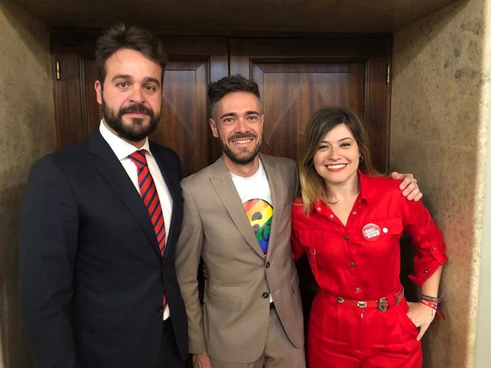 Los diputados por el PSOE de Jaén Juan Francisco Serrano, Felipe Sicilia y Laura Berja.