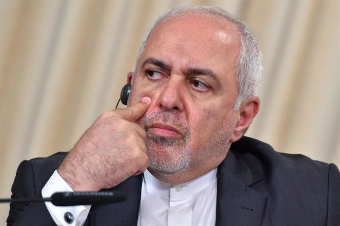 El ministro de Asuntos Exteriores de Irán, Mohamed Yavad Zarif, en una rueda de prensa en Moscú