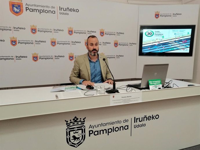 El concejal delegado de Proyectos Estratégicos, Movilidad y Sostenibilidad del Ayuntamiento de Pamplona, Fermín Alonso