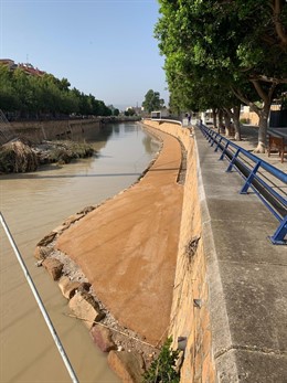 Limpieza en obras de 'Murica Río' tras el paso de las lluvias torrenciales, DANA por el municipio