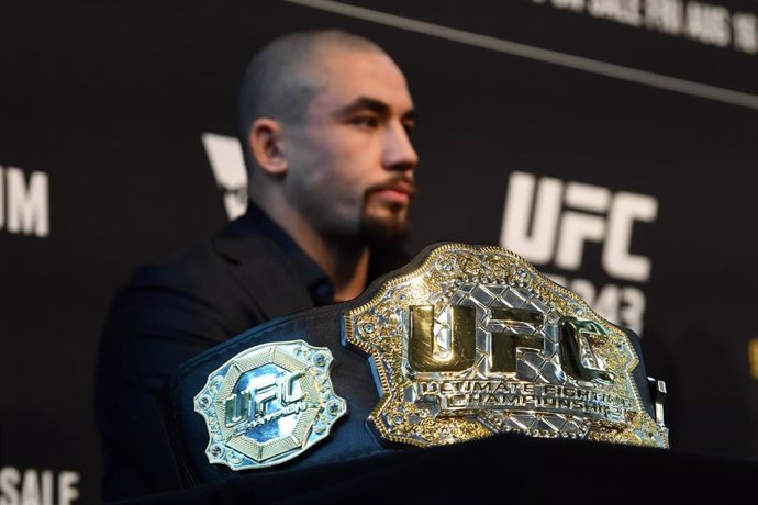15 August 2019, Australia, Melbourne: Robert Whittaker attends a press conference, ahead of his bout in the UFC 243 card against Israel Adesanya. Photo: James Ross/AAP/dpa