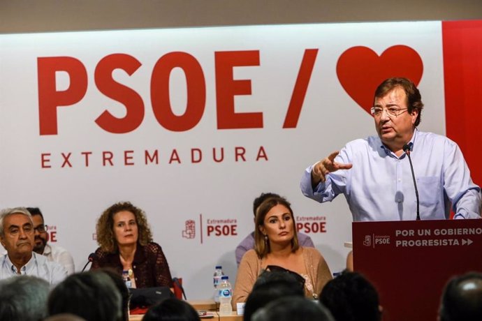 Vara en su intervención en el Comité Regional del PSOE en el que se ha acordado llevar a la Asamblea la eliminación de la limitación de mandatos de presidentes de la Junta