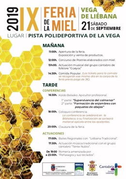 Cartel de la Feria de la Miel en Vega de Liébana