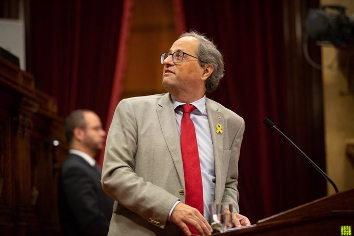 El president Quim Torra intervé en el ple del Parlament de Catalunya