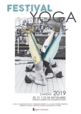 Cartel del festival de yoga en Candás