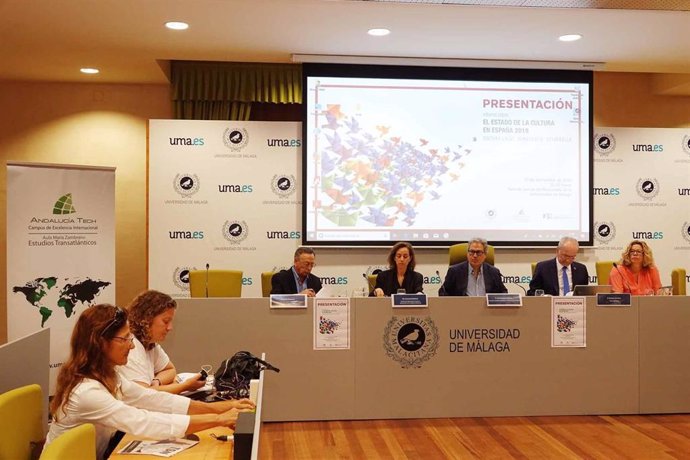 Presentación del informe sobre el Estado de la Cultura 2019 en la Universidad de Málaga.