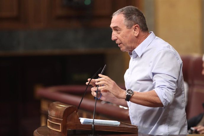 El portavoz parlamentario de Compromís, Joan Baldoví, interviene en la sesión de control al Gobierno en funciones, en Madrid (España) a 11 de septiembre de 2019.