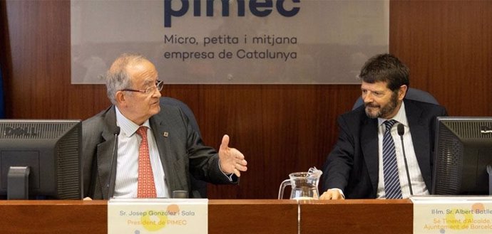 Josep González (Pimec) y Albert Batlle (Ayto)