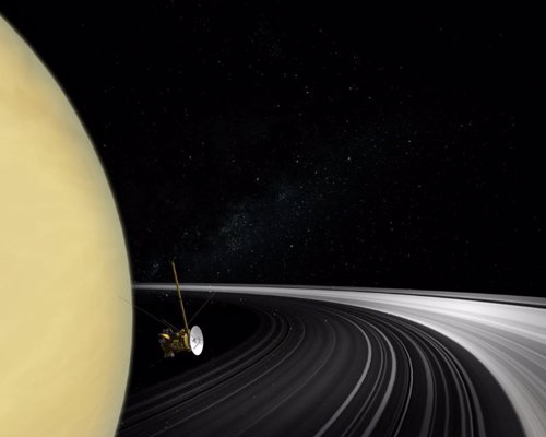 Nave Cassini y anillos de Saturno