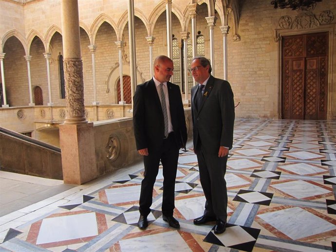 Reunión del presidente de la Generalitat, Quim Torra, con el alcalde de Terrassa, Jordi Ballart