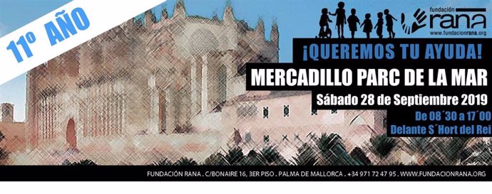 Cartel del mercadillo de la Fundación RANA