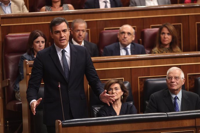 El president del Govern en funcions, Pedro Sánchez, compareix en sessió de control al Govern en funcions un dia després de conixer-se amb gairebé plena seguretat la repetició d'eleccions el 10 de novembre, Madrid (Espanya), 18 de setembre del 2019.